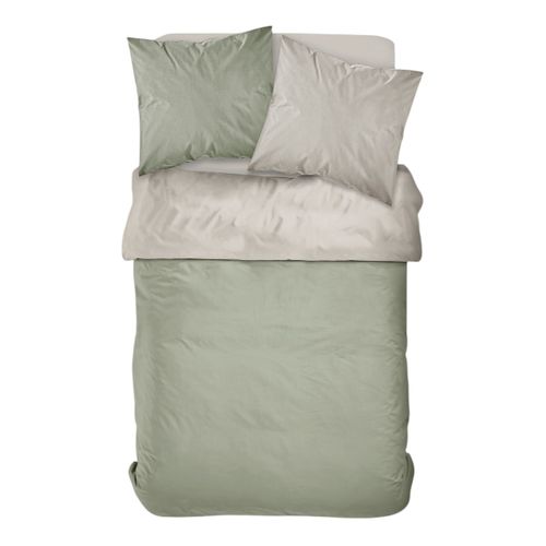 Parure De Lit 2 Personnes Bicolore Coton Prestige Beige