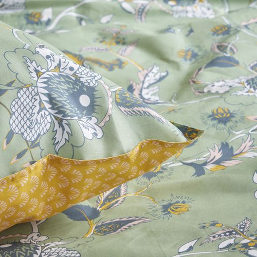 Parure De Lit Coton 2 Personnes Imprimé Floral Sunshine Bleu