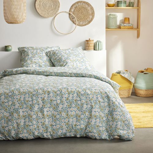 Parure De Lit 3 Pièces Fleurs Printanières - 240x220 Cm - Vert