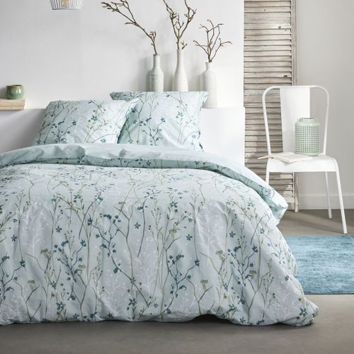 Parure De Lit 2 Personnes Imprimé Floral Coton Sunshine Sasha Vert