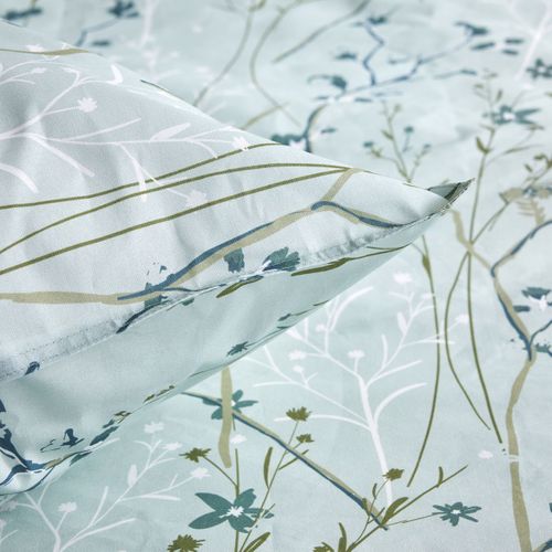 Parure De Lit 2 Personnes Imprimé Floral Coton Sunshine Sasha Vert