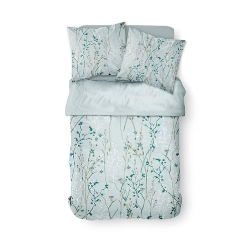 Parure De Lit 2 Personnes Imprimé Floral Coton Sunshine Sasha Vert