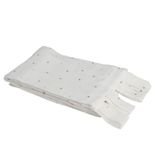 Rideau à Passants Étoiles En Gaze De Coton - 140x240 Cm - Blanc