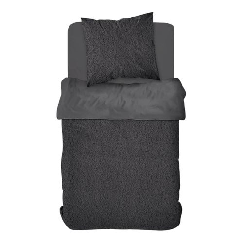 Parure De Lit Polaire Teddy Bien Au Chaud Gris Anthracite