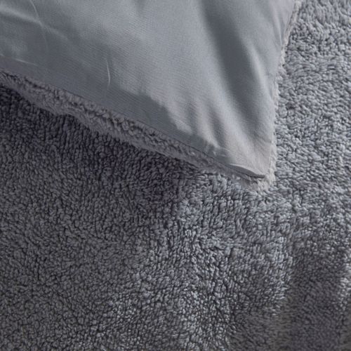 Parure De Lit Polaire Teddy Bien Au Chaud Gris