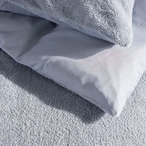 Parure De Lit Polaire Teddy Bien Au Chaud Gris