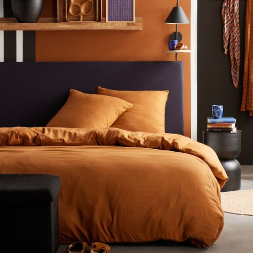 Parure De Lit Effet Lavé Matcha Marron