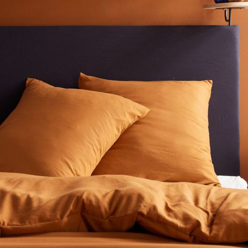 Parure De Lit Effet Lavé Matcha Marron