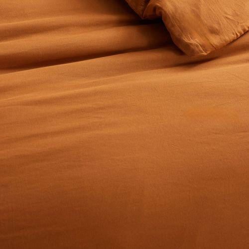 Parure De Lit Effet Lavé Matcha Marron