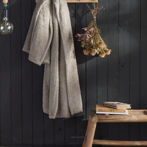 Plaid Teddy Bien Au Chaud Beige