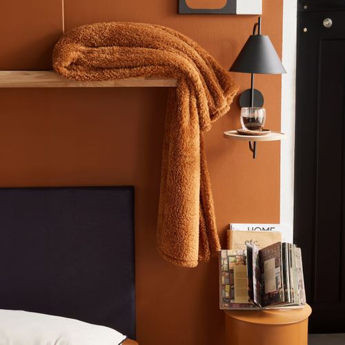 Plaid Polaire Uni Moka Marron