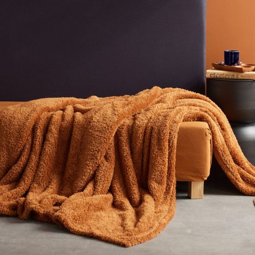 Plaid Polaire Uni Moka Marron