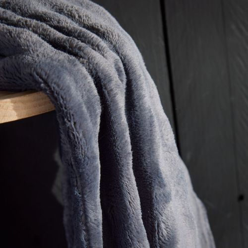 Plaid Damier Uni Bien Au Chaud Gris Anthracite