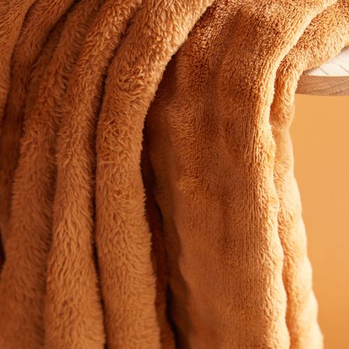 Plaid Damier Uni Moka Marron