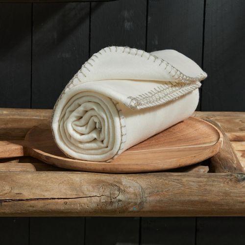 Plaid Polaire Uni Bien Au Chaud Blanc