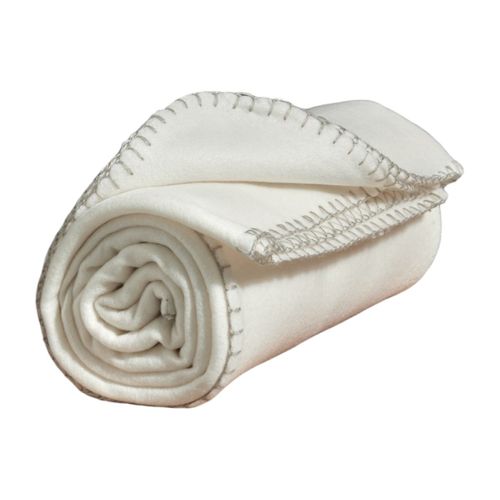 Plaid Polaire Uni Bien Au Chaud Blanc