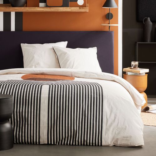 Parure De Lit Imprimé Graphique Moka Blanc