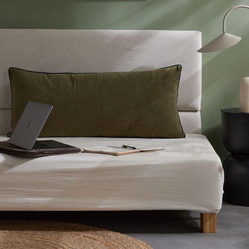 Coussin Rectangulaire Déhoussable Uni Moka Vert