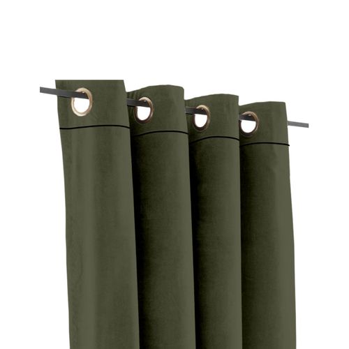 Rideau En Velours Occultant Et Isolant Uni Moka Vert