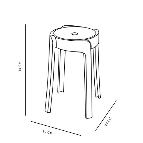 Tabouret Empilable Plastique Equipment Blanc
