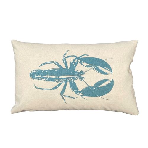 Coussin Rectangulaire Imprimé Coton Beach House Homard Bleu