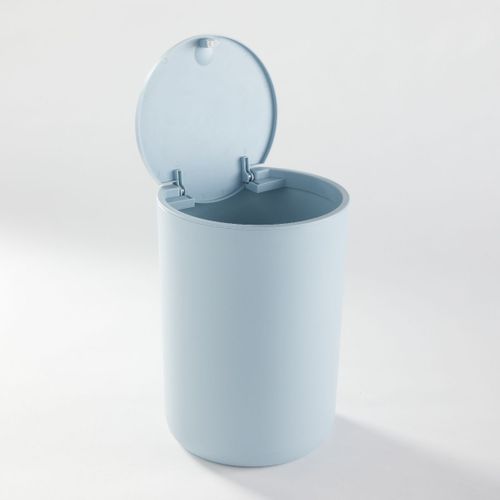 Poubelle 8,5 L Avec Couvercle Poussoir Bathroom Bleu
