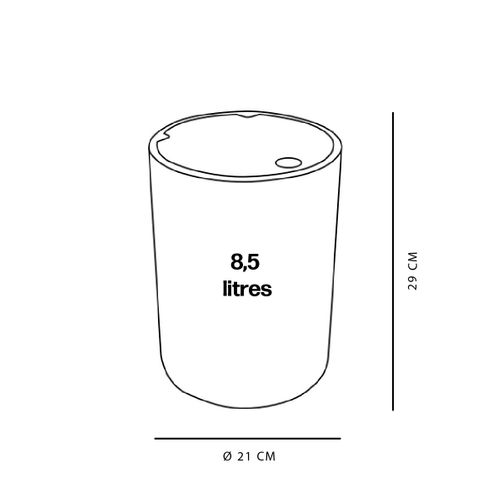 Poubelle 8,5 L Avec Couvercle Poussoir Bathroom Noir