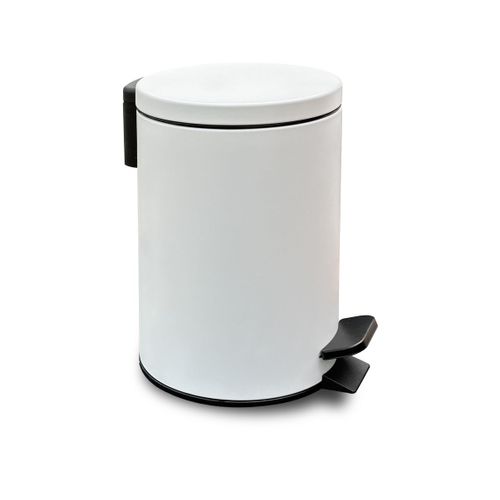 Poubelle 3l Avec Pédale Métal Bathroom Blanc