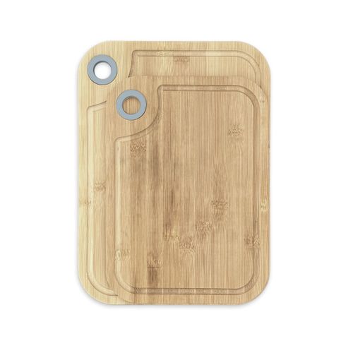 Lot De 2 Planches à Découper En Bois Et Silicone Kitchen Bleu