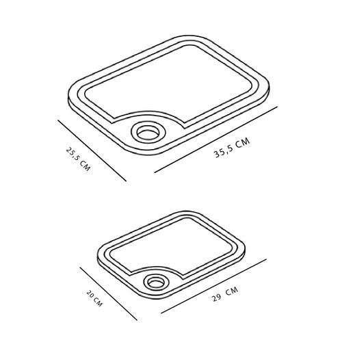 Lot De 2 Planches à Découper En Bois Et Silicone Kitchen Bleu