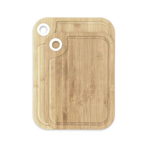 Lot De 2 Planches à Découper En Bois Et Silicone Kitchen Blanc