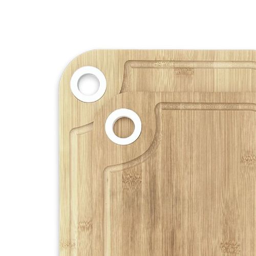 Lot De 2 Planches à Découper En Bois Et Silicone Kitchen Blanc
