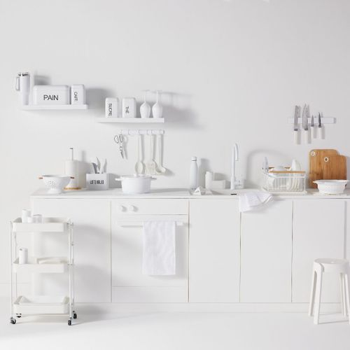 Dérouleur Essuie-tout En Bois Et Métal Kitchen Blanc