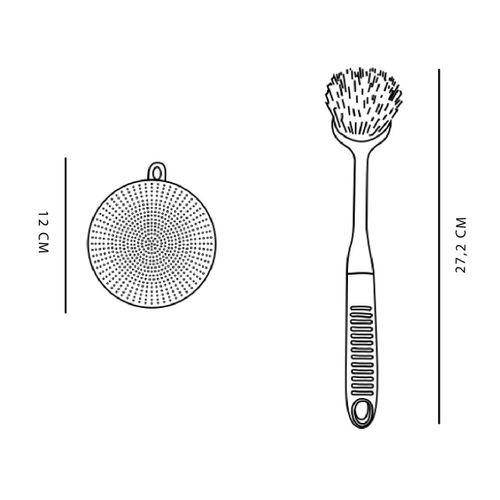 Brosse Et Éponge à Vaisselle En Silicone Kitchen Noir
