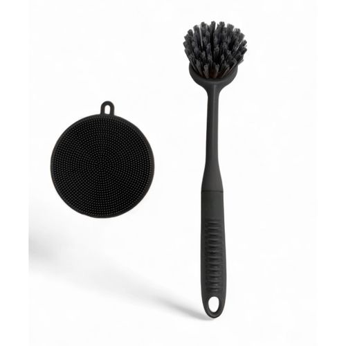 Brosse Et Éponge à Vaisselle En Silicone Kitchen Noir