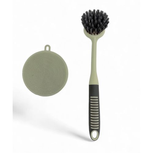 Brosse Et Éponge à Vaisselle En Silicone Kitchen Vert