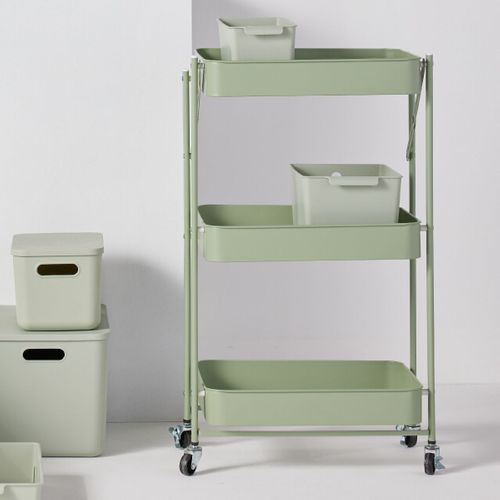 Desserte à Roulettes Sur 3 Niveaux Métal Equipment Vert