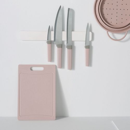 Lot De 2 Planches à Découper En Bois Et Silicone Kitchen Rose