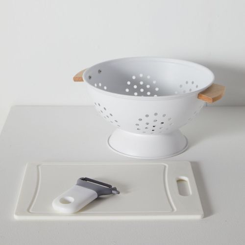 Lot De 2 Planches à Découper En Bois Et Silicone Kitchen Blanc