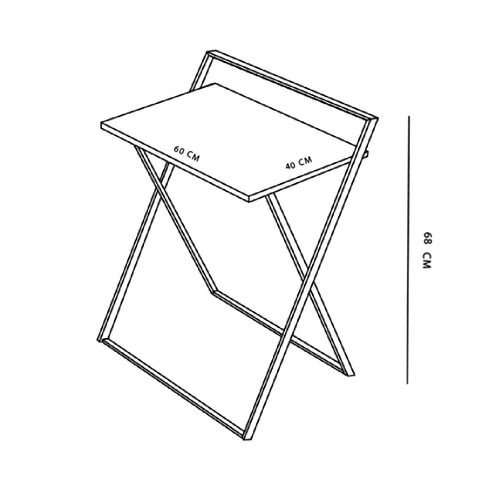 Bureau Compact Pliant Equipment Blanc