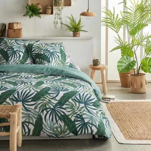 Parure De Lit - Crazy - Imprimé Jungle - 2 Personnes - 220 X 240 Cm - Vert