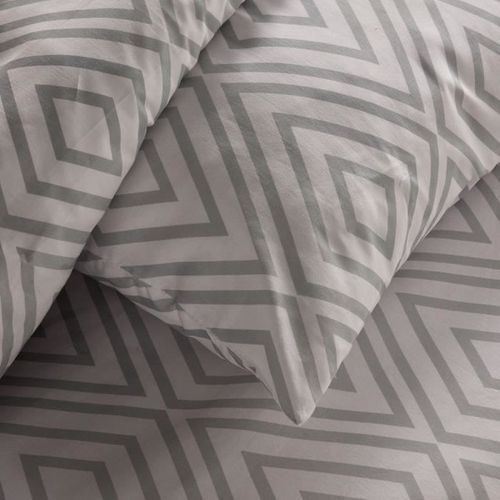 Parure De Lit - Crazy - Imprimé Carreaux - 2 Personnes - 220 X 240 Cm - Blanc