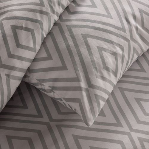 Parure De Lit - Crazy - Imprimé Carreaux - 2 Personnes - 220 X 240 Cm - Blanc