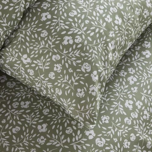 Parure De Lit - Crazy - Imprimé Floral - 2 Personnes - 220 X 240 Cm - Vert