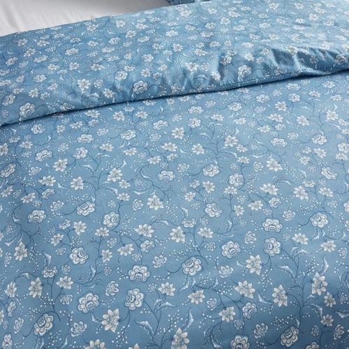 Parure De Lit - Crazy - Imprimé Floral - 2 Personnes - 220 X 240 Cm - Bleu