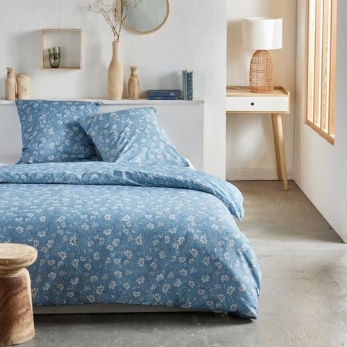 Parure De Lit - Crazy - Imprimé Floral - 2 Personnes - 220 X 240 Cm - Bleu