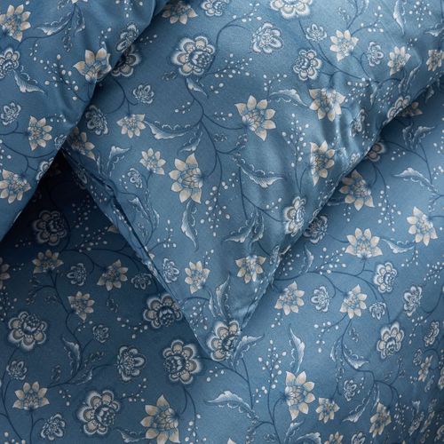 Parure De Lit - Crazy - Imprimé Floral - 2 Personnes - 220 X 240 Cm - Bleu