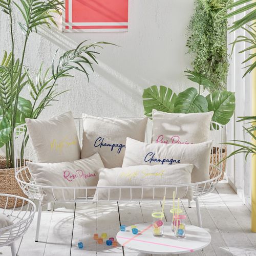 Lot De 2 Coussins Déhoussables Brodés Summer Rose