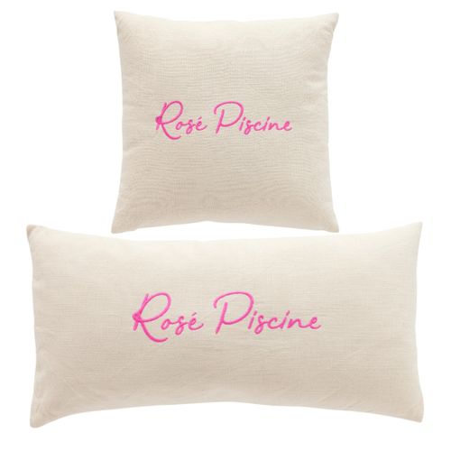 Lot De 2 Coussins Déhoussables Brodés Summer Rose
