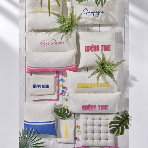 Lot De 2 Coussins Déhoussables Brodés Summer Rose